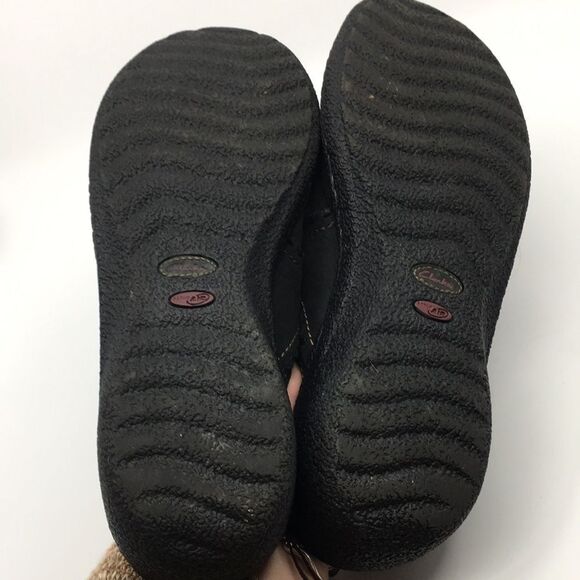 Clarks Artisan Slip Black Nubuck Leather Clogs Mules Size 10 Narrow - Picture 12 of 16